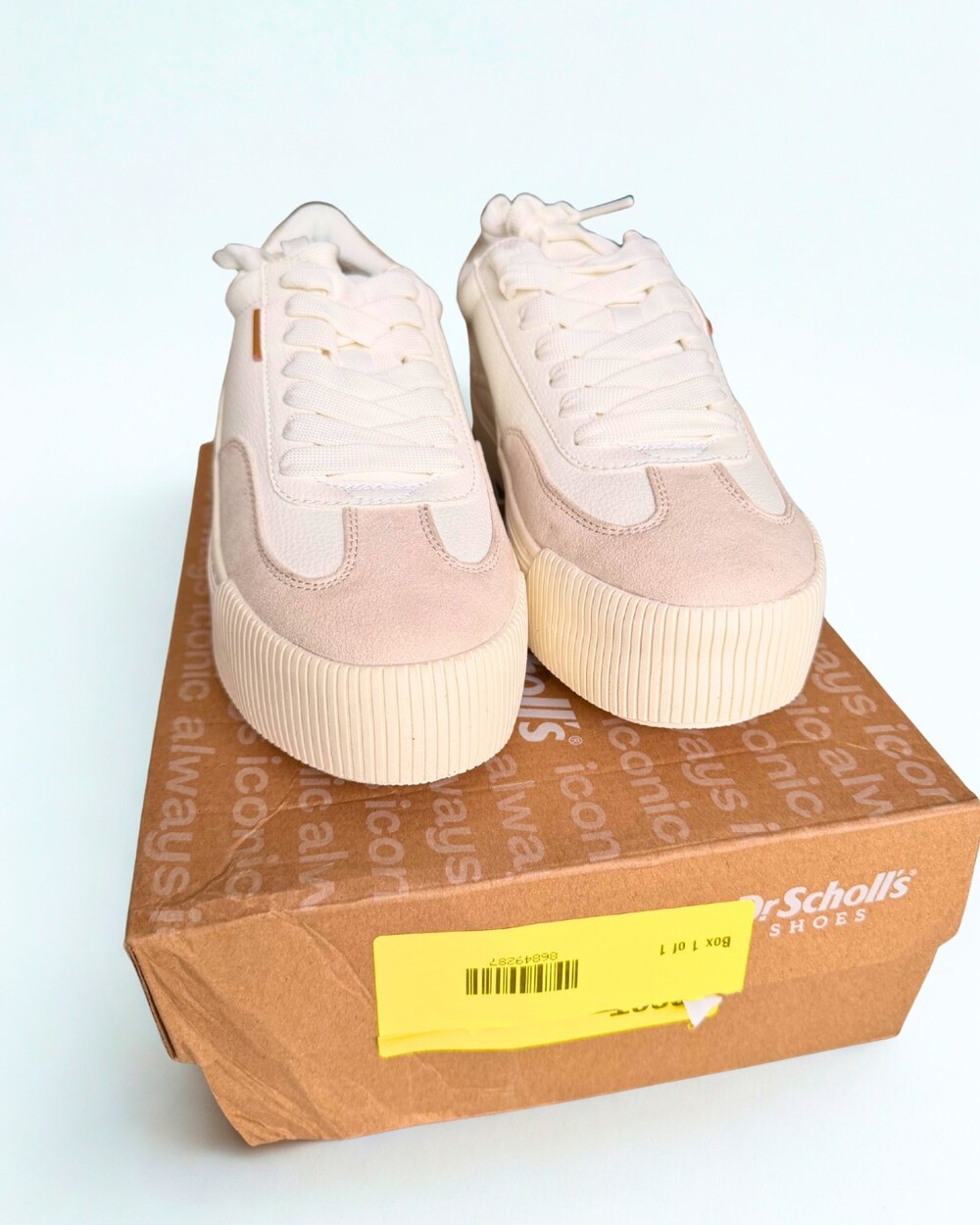 Dr. Scholl’s Time Off Most Platform Sneakers White Birch Women’s 6M Box